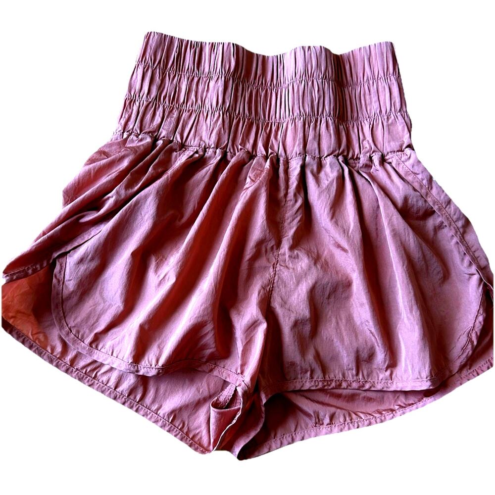 Free People FP Movement The Way Home High Waist Shorts Blush Athletic Gym S EUC